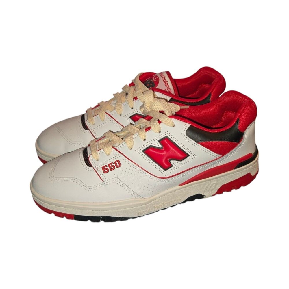 Size 10.5 - New Balance 550 White Team Red